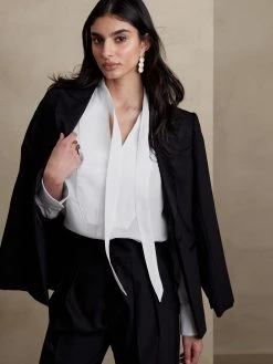 Outlet ✨ Banana Republic Alchemy Silk Crepe Tuxedo Tunic for 😉 women 💯