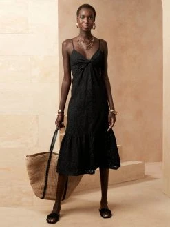 Budget ❤️ Banana Republic Eyelet Midi Dress for 😀 women ✔️