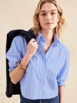 Coupon ⭐ Banana Republic The Boxy Cropped Shirt for women 🔥