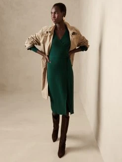 Budget ❤️ Banana Republic Netta Ribbed Wrap ⌛ Dress for 🛒 women ✨