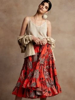 Cheapest 🤩 Banana Republic Stampa Wrap Skirt for ❤️ women ⌛