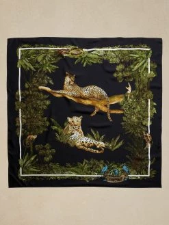 Flash Sale 💯 Banana Republic Signature Silk Scarf – Large for women 🌟