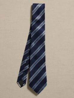 Promo ⭐ Banana Republic Border Stripe Silk Tie for men 👍