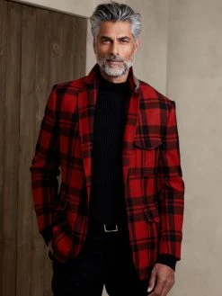 Hot Sale ⌛ Banana Republic Val Plaid Suit Jacket for men 🎉