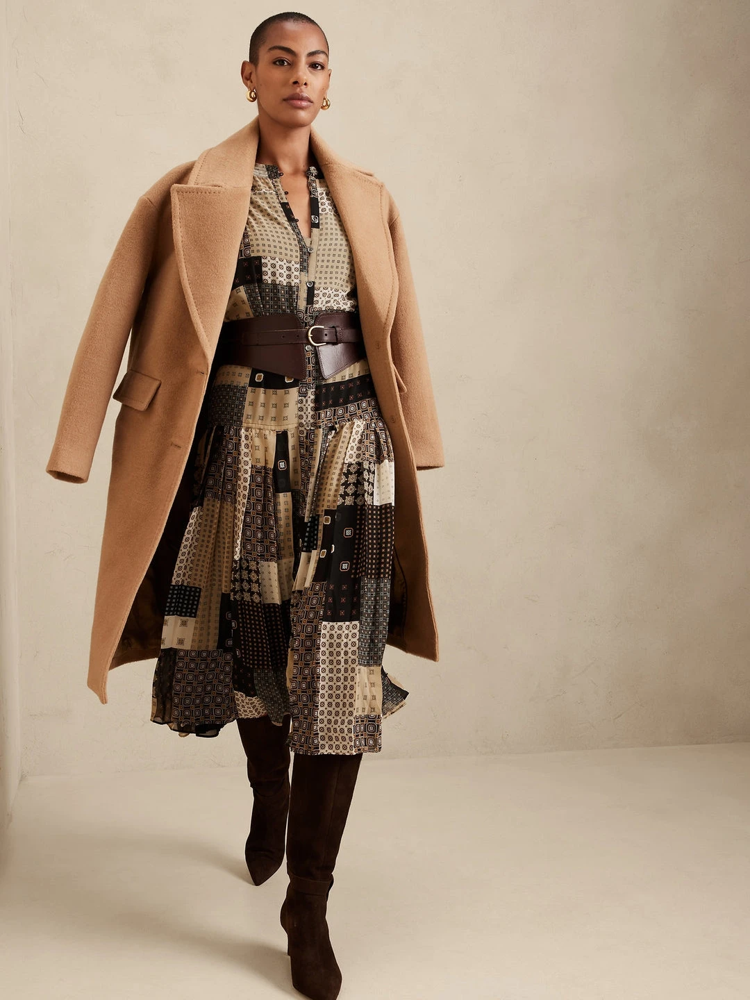 Discount ✨ Banana Republic Pleated Midi Dress for women ✔️ 1 Discount ✨ Banana Republic Pleated Midi Dress for women ✔️